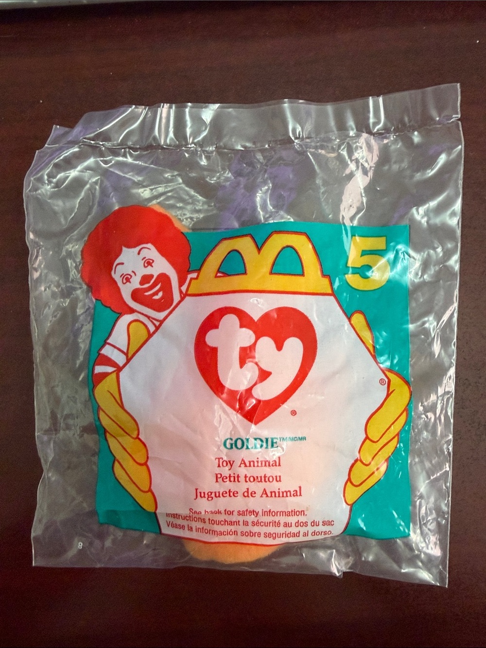 Vintage 1997 McDonald's Ty Goldie the Goldfish Plush #5 SEALED in package